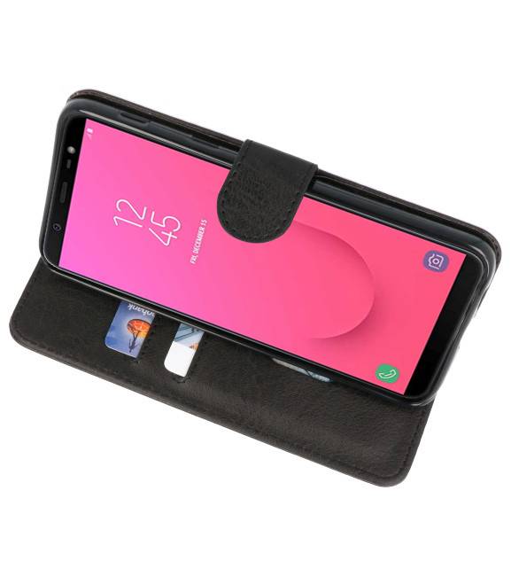 Bookstyle Wallet Cases Hoesje voor Galaxy J8 Zwart