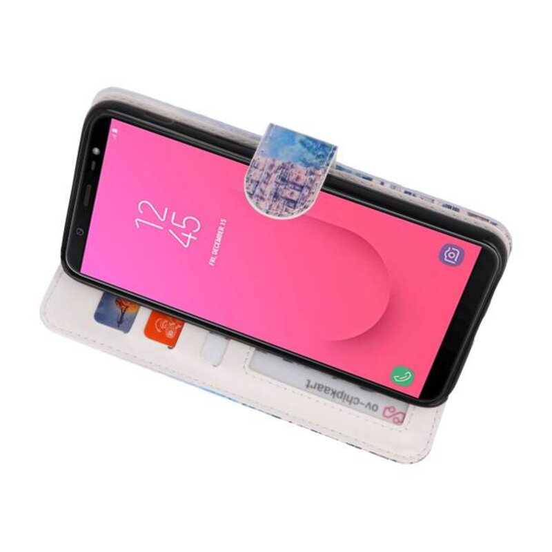 Temple 1 Bookstyle Hoesje voor Galaxy J8