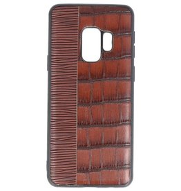 Estuche rígido Croco para Samsung Galaxy S9 Marrón oscuro