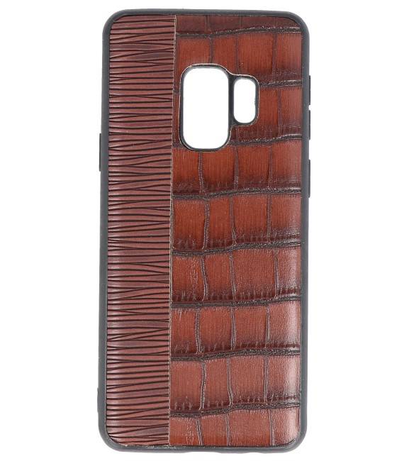 Croco Hartschalenetui für Samsung Galaxy S9 Dunkelbraun