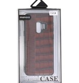 Croco Hard Case voor Samsung Galaxy S9 Donker Bruin