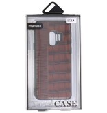 Croco Hard Case voor Samsung Galaxy S9 Donker Bruin