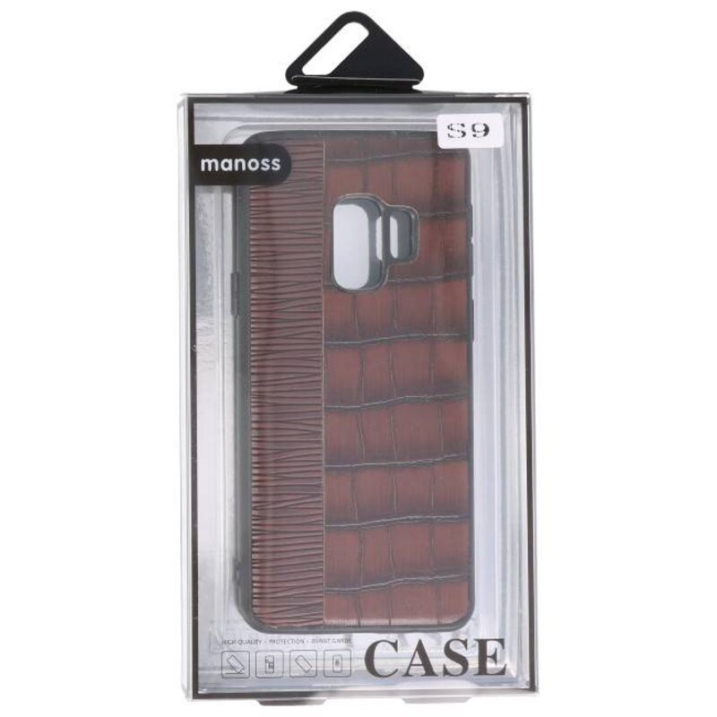 Croco Hartschalenetui für Samsung Galaxy S9 Dunkelbraun