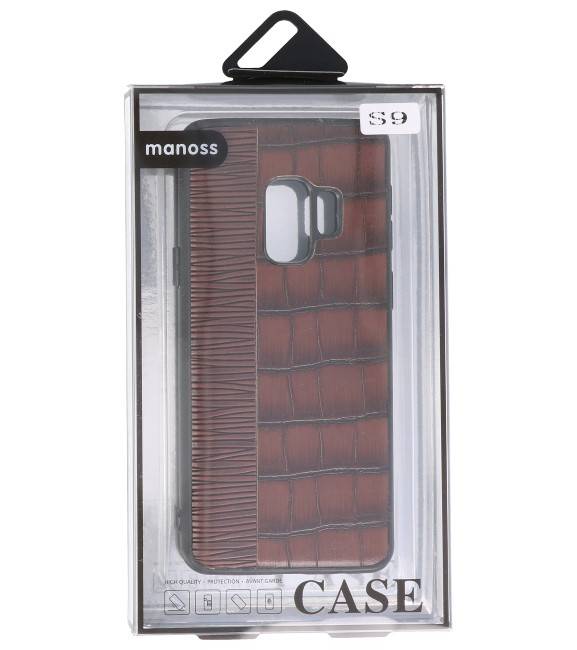 Croco Hard Case voor Samsung Galaxy S9 Donker Bruin