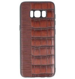 Estuche rígido Croco para Samsung Galaxy S8 Marrón oscuro