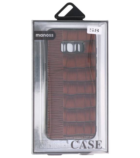 Croco Hard Case voor Samsung Galaxy S8 Donker Bruin