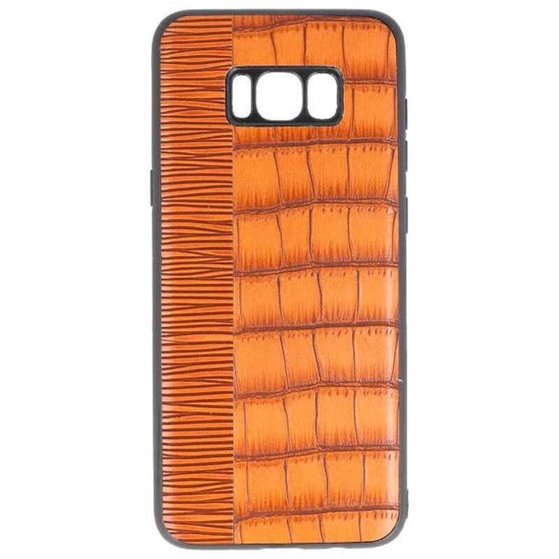 Custodia rigida Croco per Samsung Galaxy S8 Plus Marrone