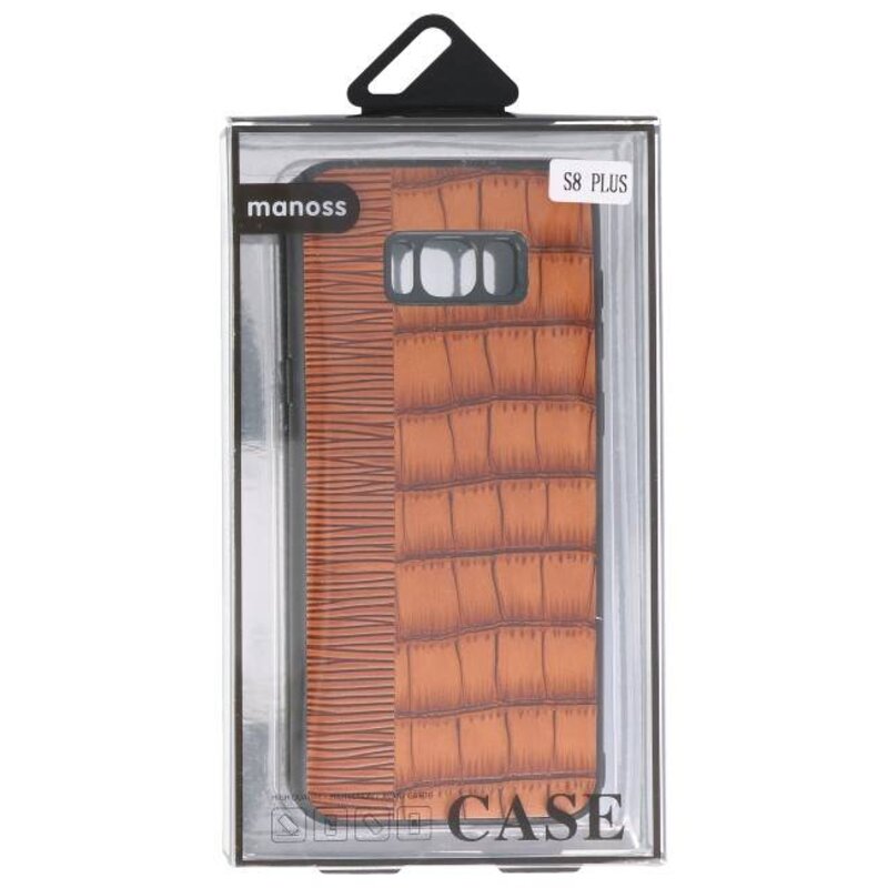 Custodia rigida Croco per Samsung Galaxy S8 Plus Marrone