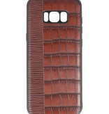 Croco Hard Case voor Samsung Galaxy S8 Plus Donker Bruin