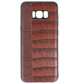 Croco Hard Case voor Samsung Galaxy S8 Plus Donker Bruin