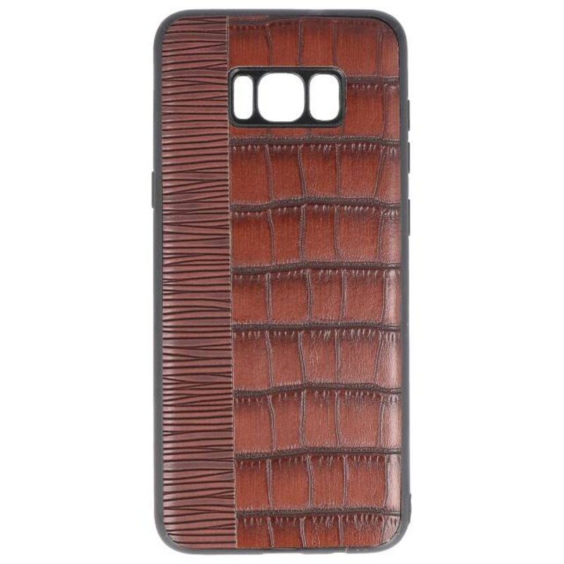 Custodia rigida Croco per Samsung Galaxy S8 Plus Marrone scuro