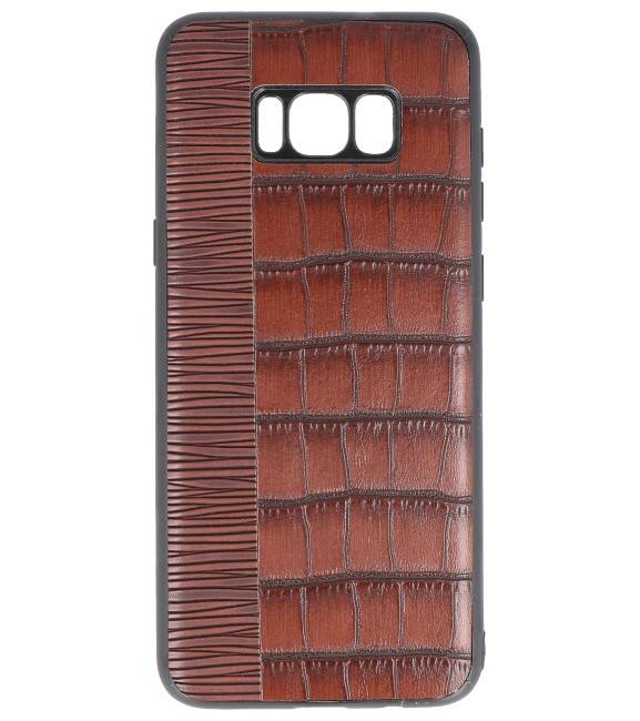 Croco Hard Case voor Samsung Galaxy S8 Plus Donker Bruin