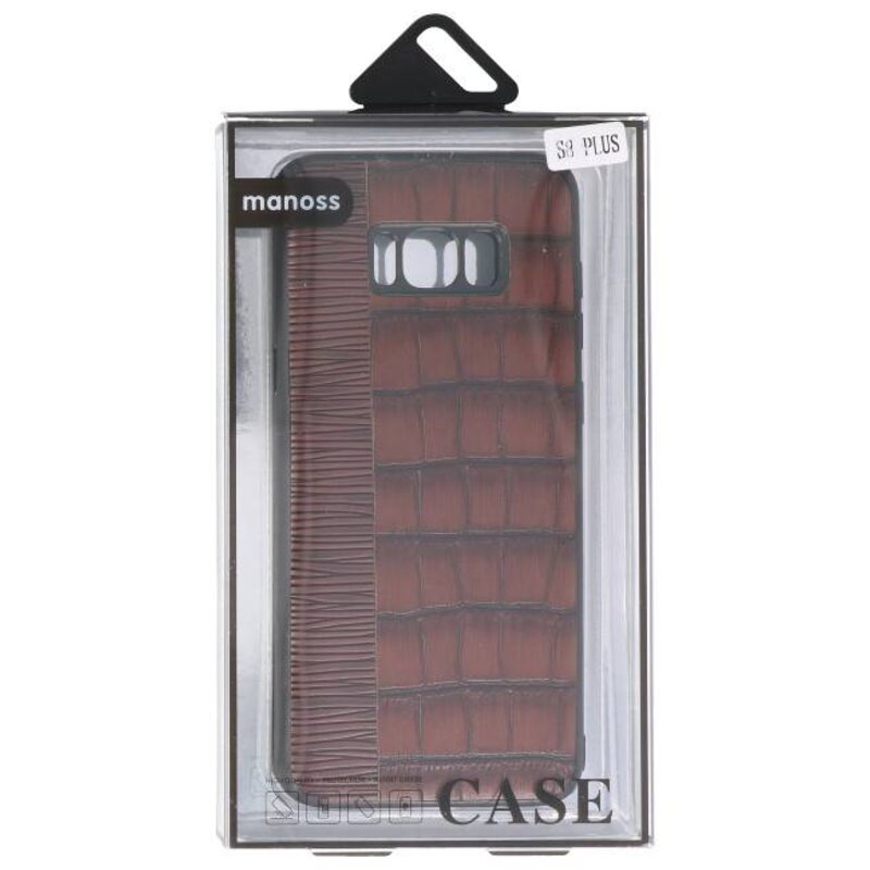 Custodia rigida Croco per Samsung Galaxy S8 Plus Marrone scuro