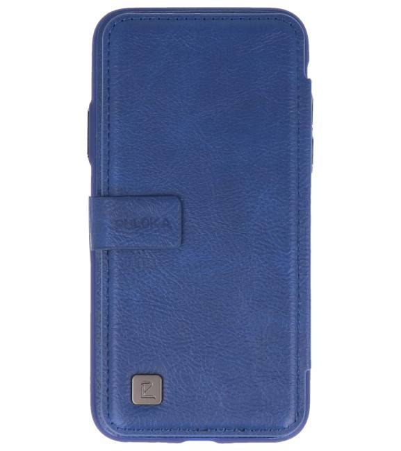 Back Cover Book Design Tasche für iPhone X Blau