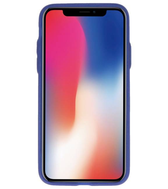 Back Cover Book Design Tasche für iPhone X Blau