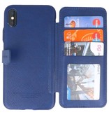 Back Cover Book Design Tasche für iPhone X Blau