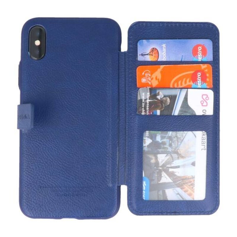 Funda de diseño de contraportada para iPhone X azul