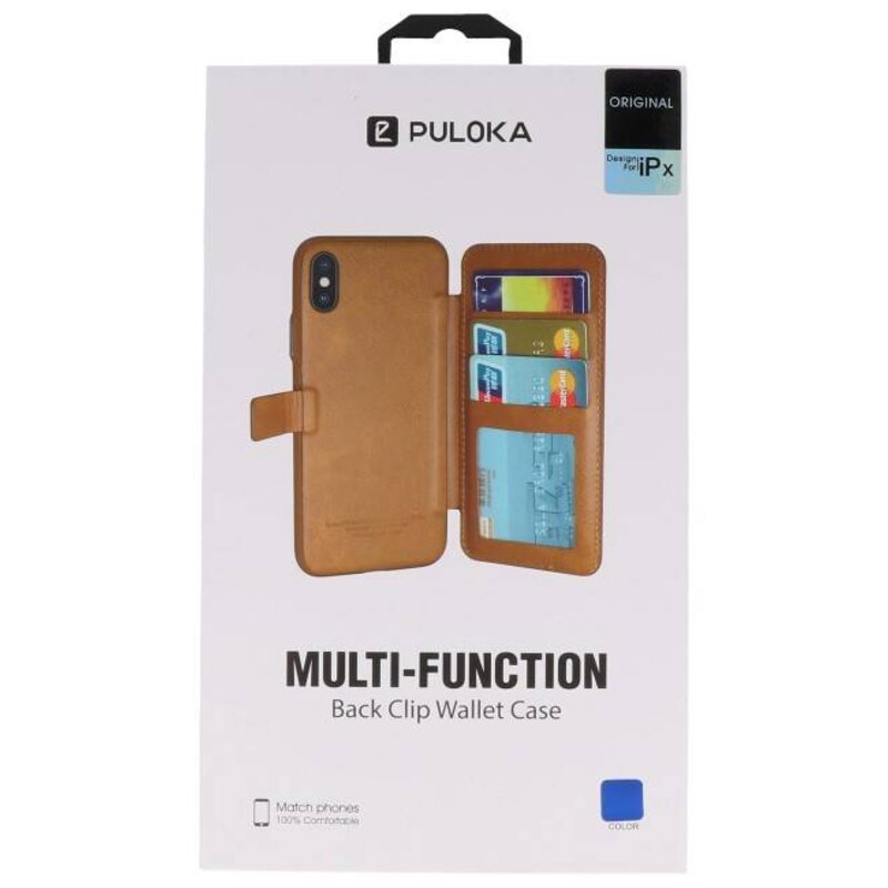 Custodia design per libro con copertina posteriore per iPhone X Blue