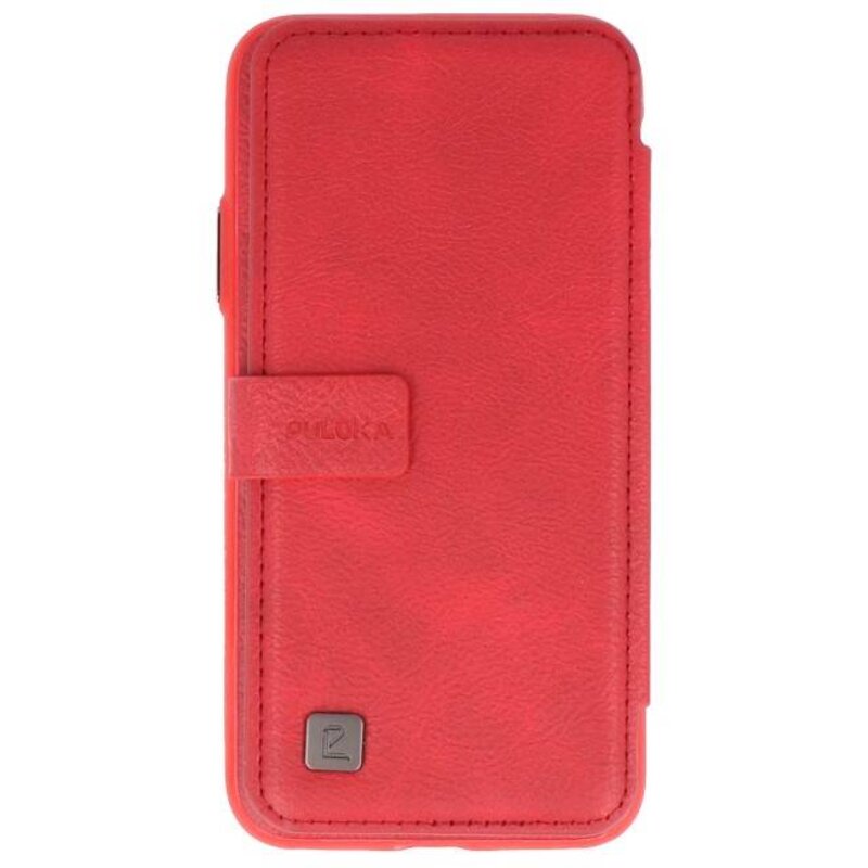 Custodia design per libro con copertina posteriore per iPhone X Red