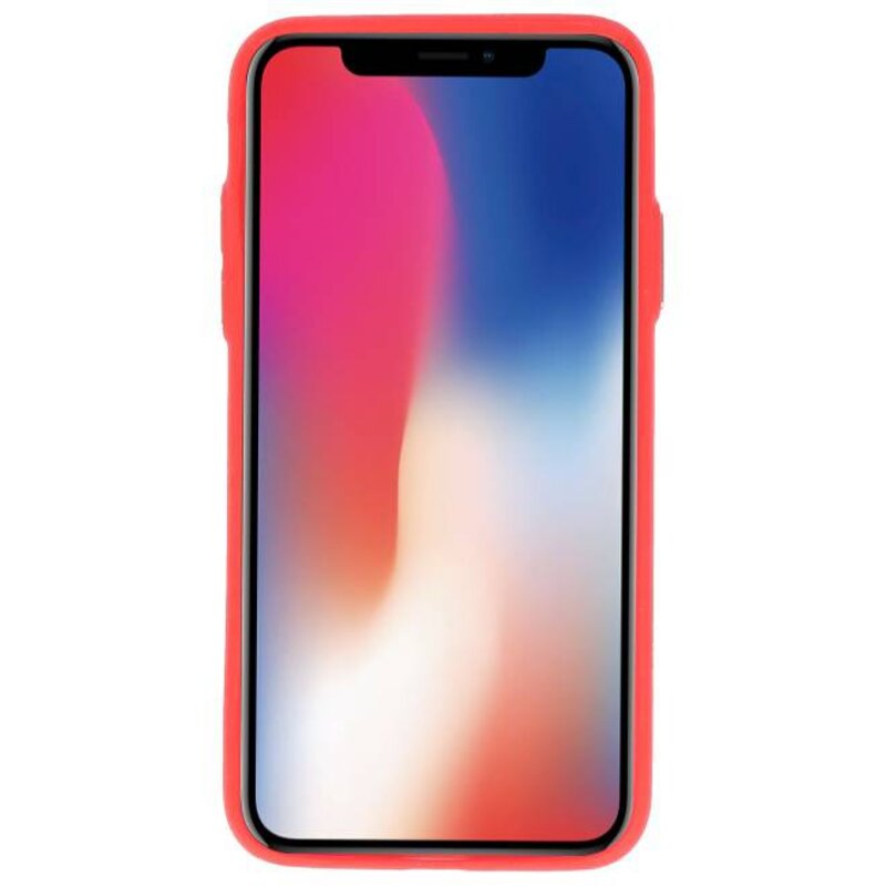 Custodia design per libro con copertina posteriore per iPhone X Red