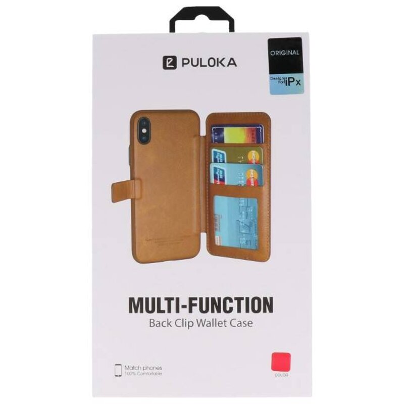 Custodia design per libro con copertina posteriore per iPhone X Red