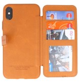 Back Cover Book Design Case for iPhone X Brown