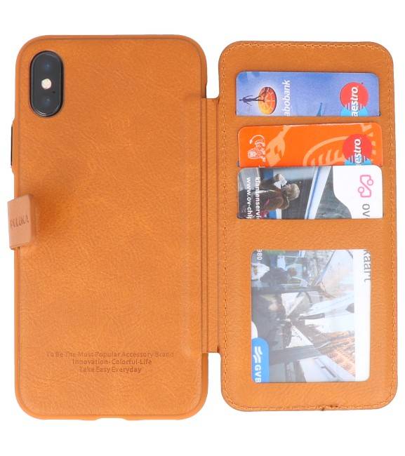 Funda de diseño de libro de contraportada para iPhone X Marrón