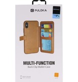 Back Cover Book Design Tasche für iPhone X Braun