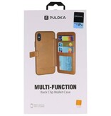 Funda de diseño de libro de contraportada para iPhone X Marrón
