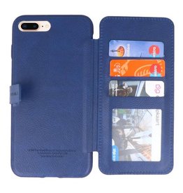 Back Cover Book Design Hoesje voor iPhone 8 Plus Blauw