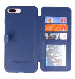 Bag Cover Book Design Taske til iPhone 8 Plus Blue