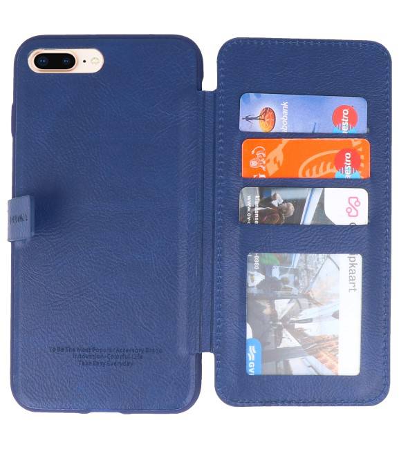 Custodia design per libro con copertina posteriore per iPhone 8 Plus Blue