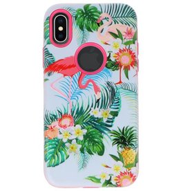 Estuche rígido de impresión 3D para iPhone X Flamingo