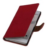 Funda de cuero lavado Bookstyle para Sony Xperia Z5 rosa