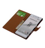 Funda de cuero lavado Bookstyle para Sony Xperia Z5 rosa