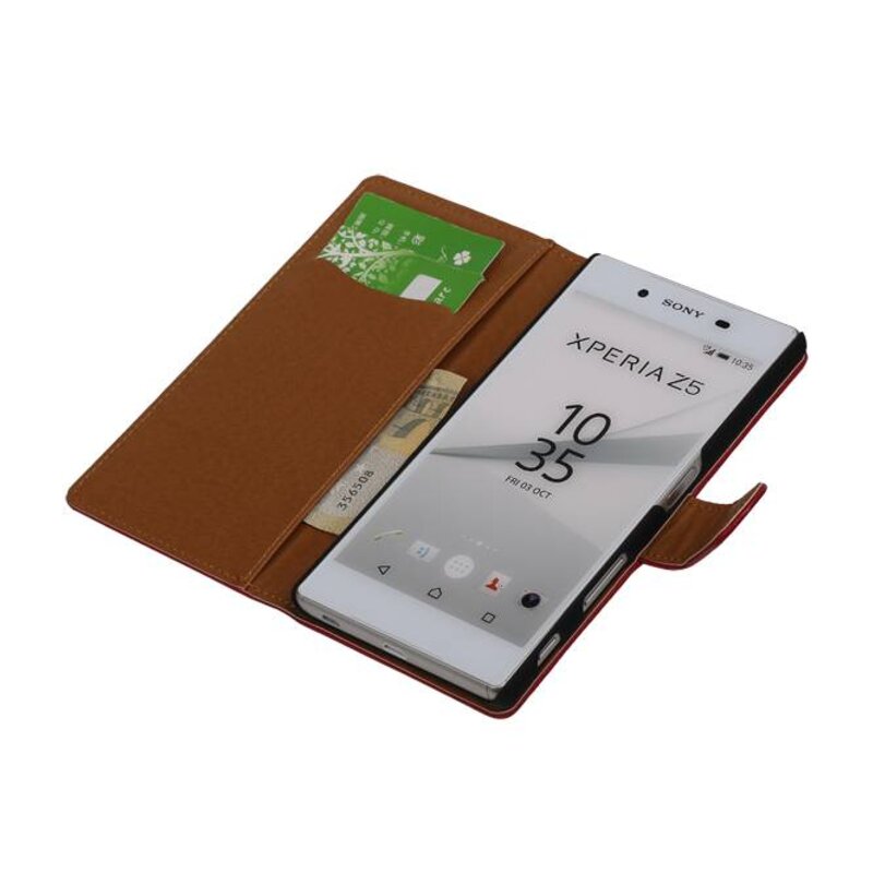 Custodia in pelle lavata per Sony Xperia Z5 rosa