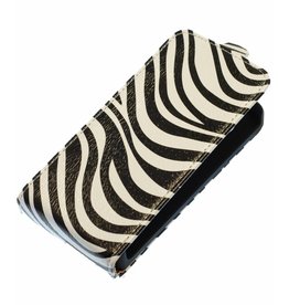 Zebra Flip Hoes voor Galaxy S3 mini i8190 Wit