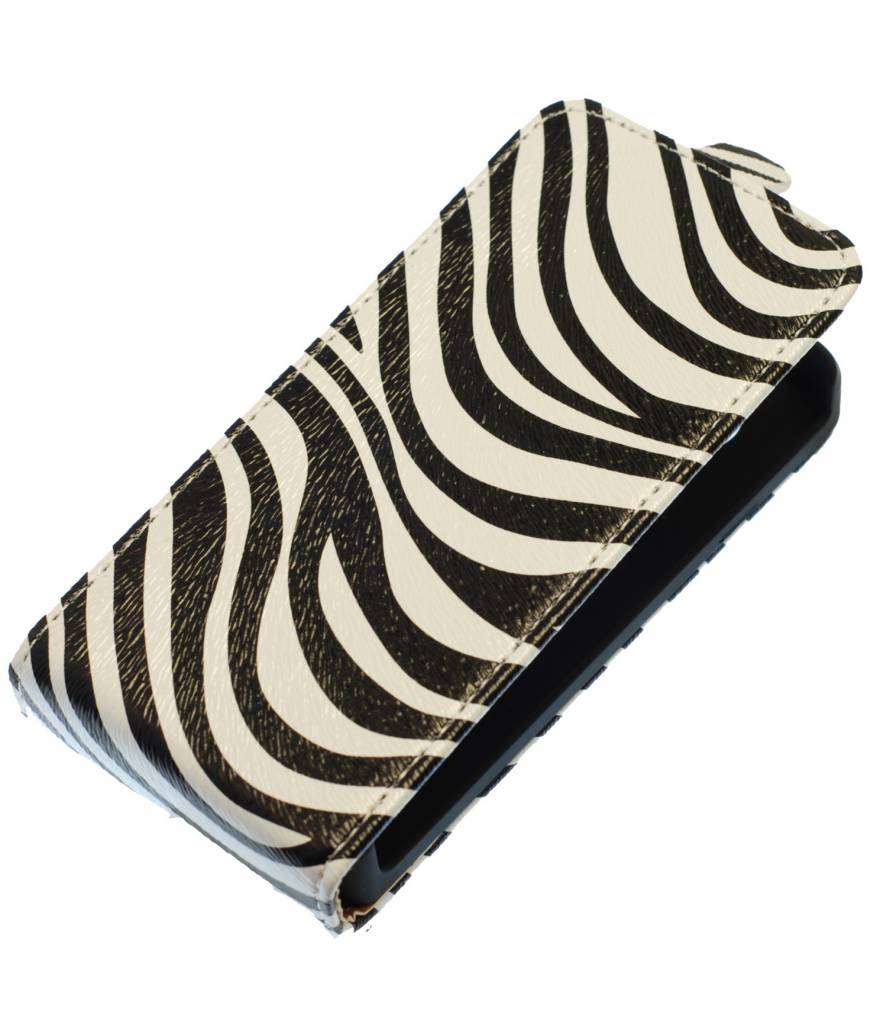 Zebra Flip Case for Galaxy S3 mini i8190 White