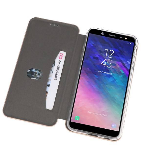 Etui Folio Slim pour Galaxy A6 2018 Gold