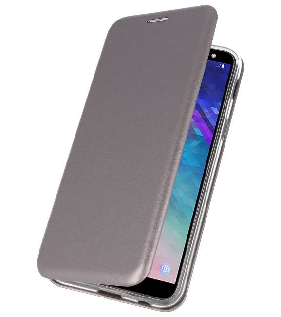 Etui Folio Slim pour Galaxy A6 2018 Gris