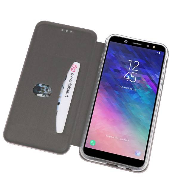 Slim Folio Case voor Galaxy A6 2018 Grijs