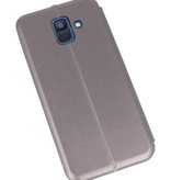 Etui Folio Slim pour Galaxy A6 2018 Gris