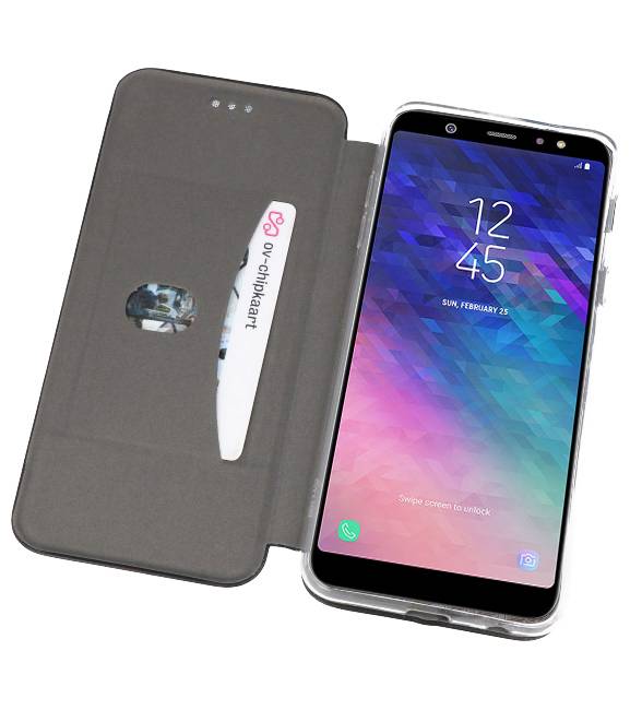 Etui Folio Slim pour Galaxy A6 Plus 2018 Noir