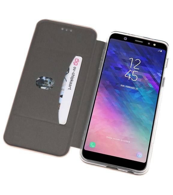 Custodia Folio sottile per Galaxy A6 Plus 2018 Gold