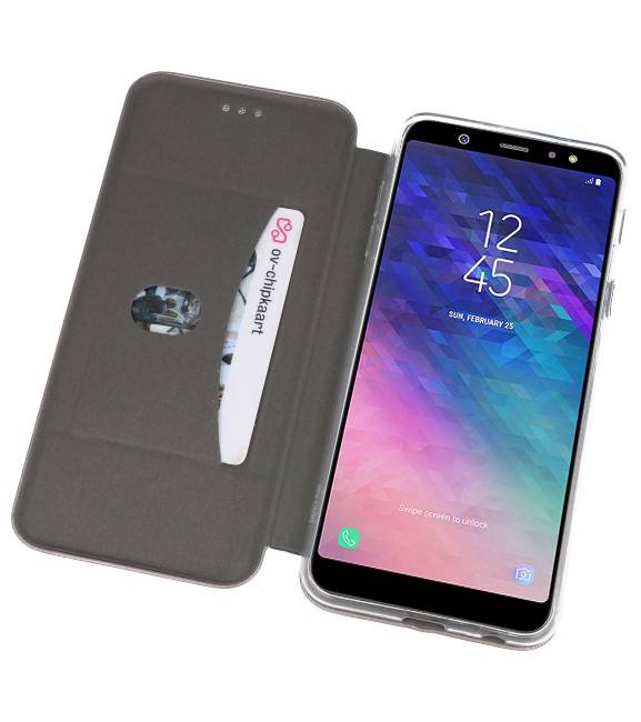 Slim Folio Case voor Galaxy A6 Plus 2018 Grijs