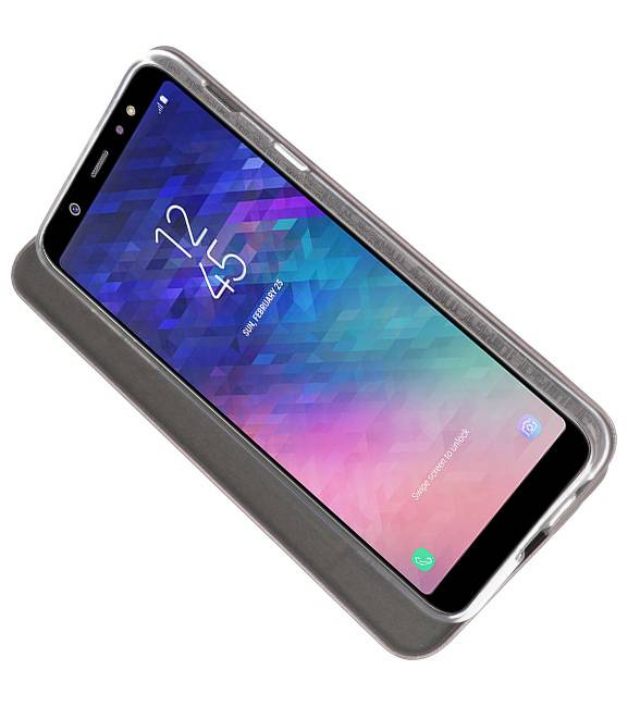 Custodia Folio sottile per Galaxy A6 Plus 2018 Grigio