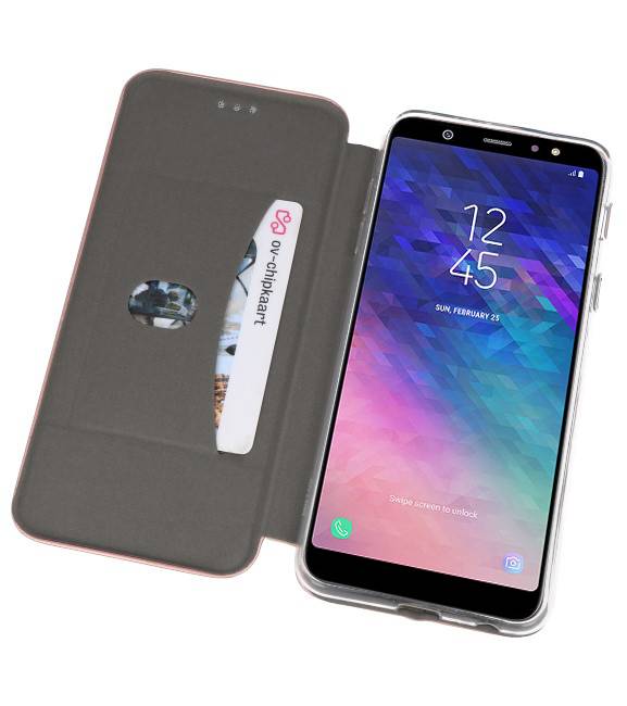 Slim Folio Case voor Galaxy A6 Plus 2018 Roze