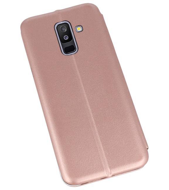 Schlanke Folio Case für Galaxy A6 Plus 2018 Pink