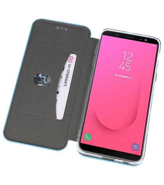 Etui Folio Slim pour Galaxy J8 2018 Bleu