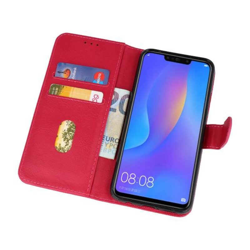 Bookstyle Wallet Tasker Huawei P Smart Plus Cover Pink
